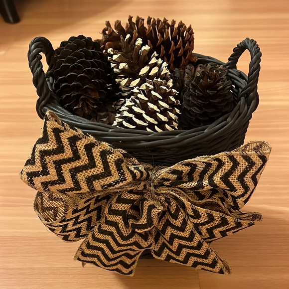 Basket with pine cones - Picture 1 of 1